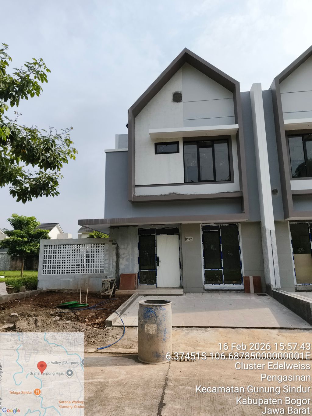 foto tampak rumah tipe RV3-0022 perumahan SERPONG NATURA CITY