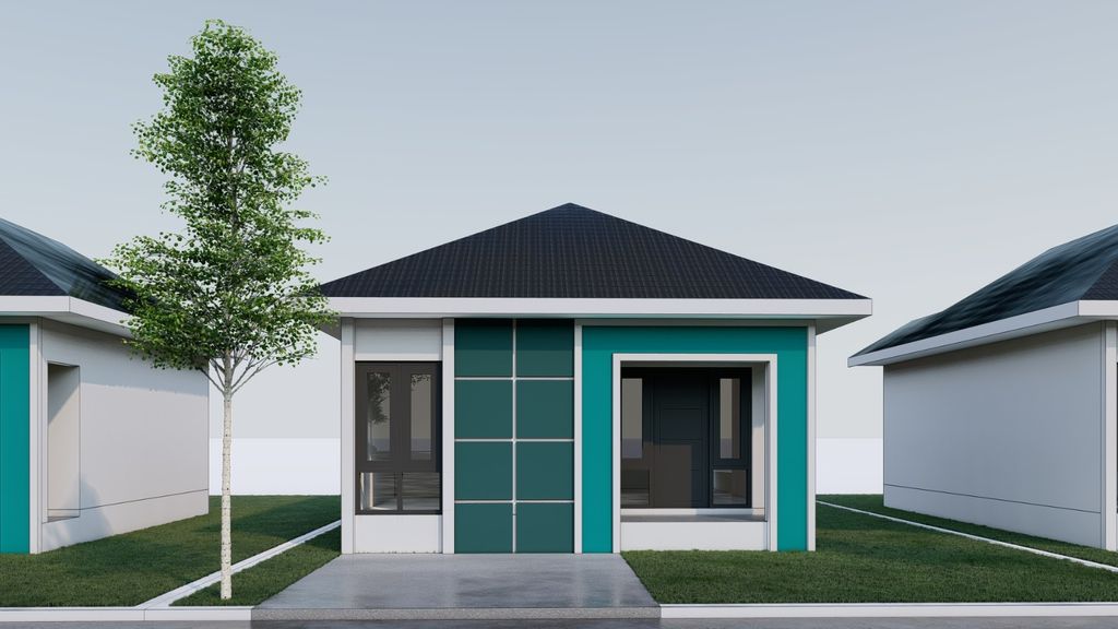 foto tampak rumah tipe 36 perumahan CORUNA HILLS