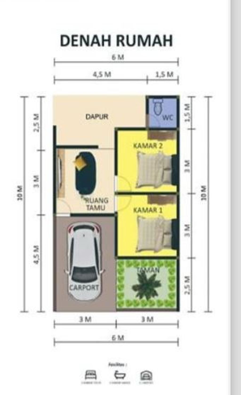 foto denah rumah tipe BLOK B NO 15 perumahan MAHKOTA SULTAN BISMA