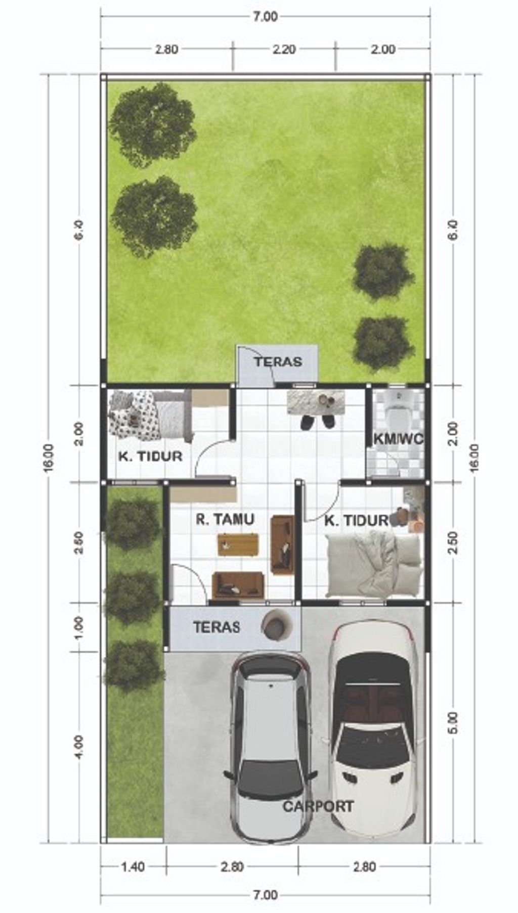 foto denah rumah tipe EVEREST perumahan GREEN ELEVEN