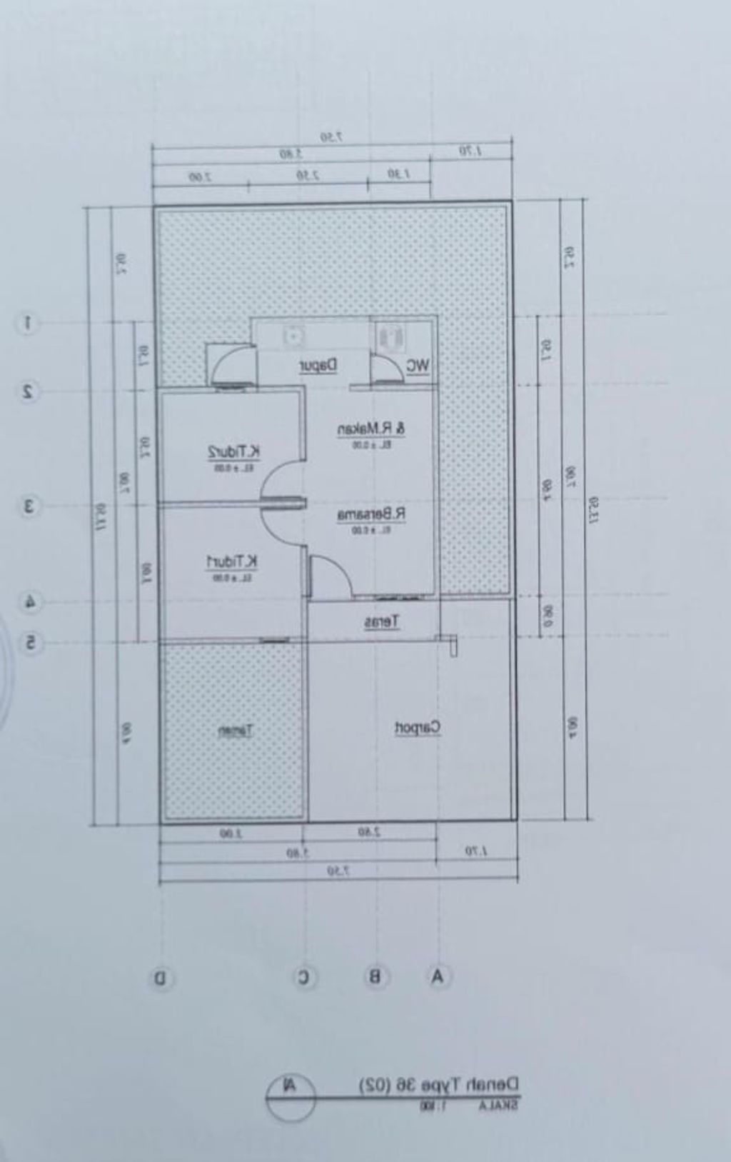 foto denah rumah tipe RSH perumahan GRAND IKHTIAR 1