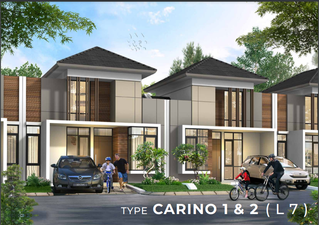 foto tampak rumah tipe CARINO 1 SUDUT-STANDARD perumahan CITRA RAYA - GARDEN VILLE - CLUSTER GIRONA