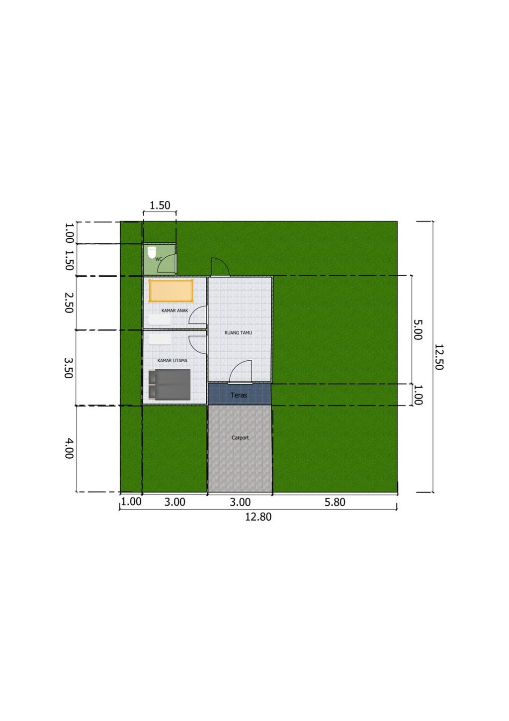 foto denah rumah tipe 36 perumahan CORUNA HILLS