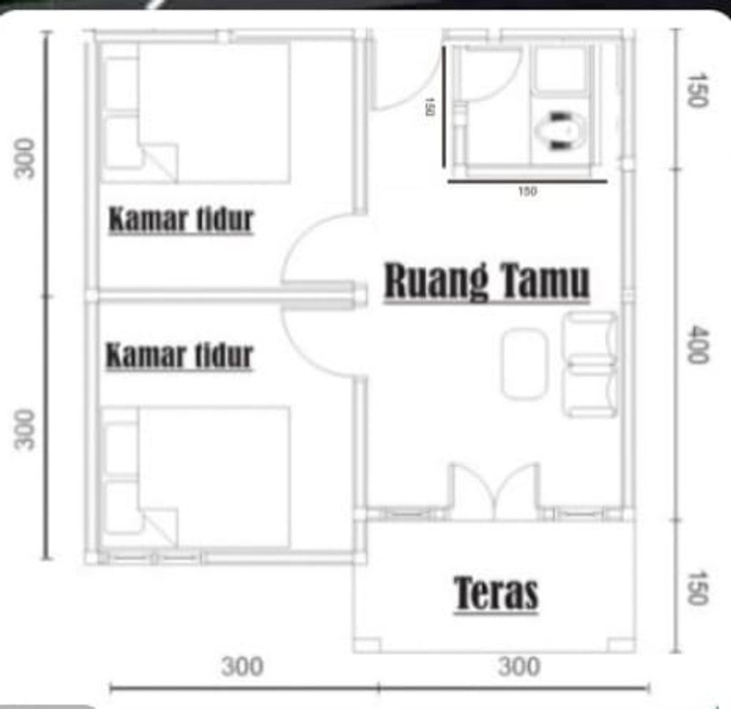 foto denah rumah tipe 36 perumahan PESONA ZHAFIRA 1