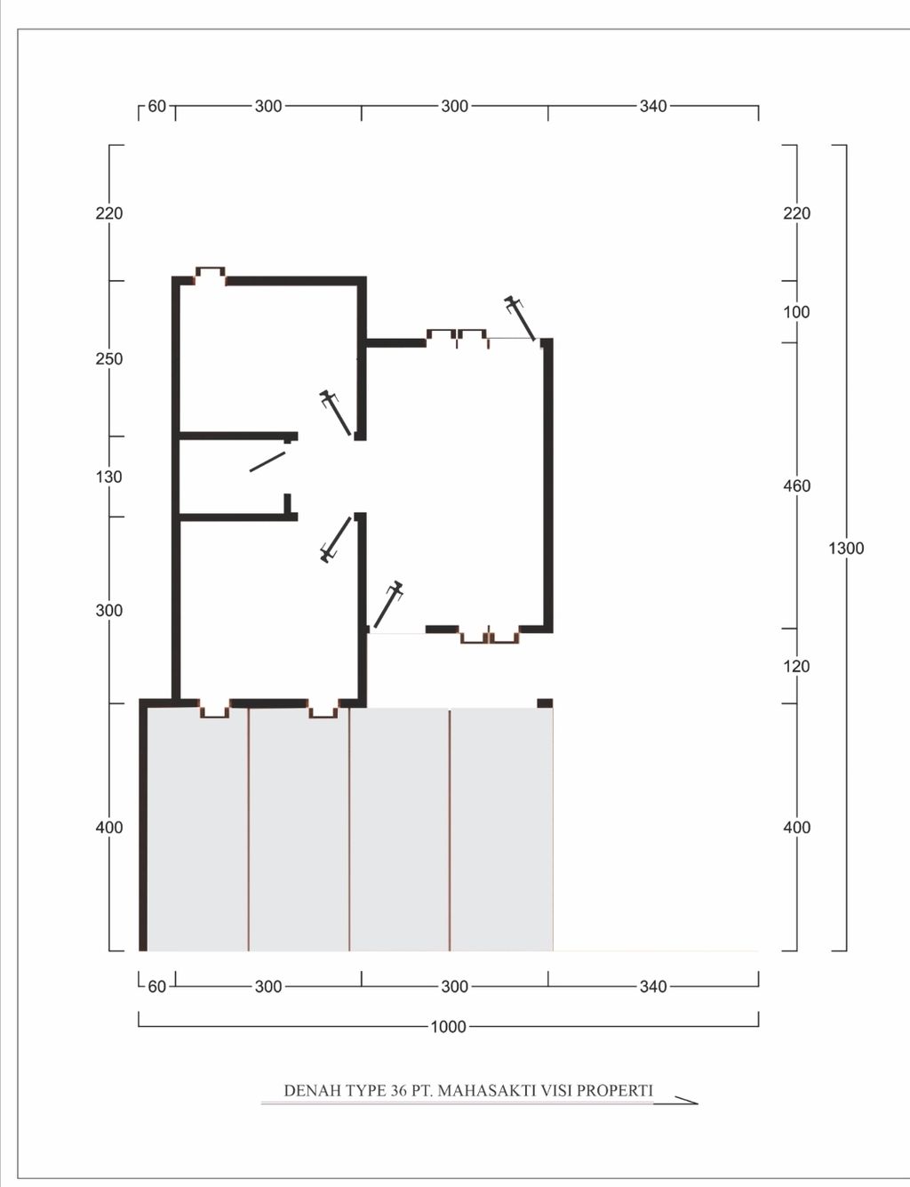 foto denah rumah tipe 36 (subsidi) perumahan MAHASAKTI RESIDENCE tahap 1