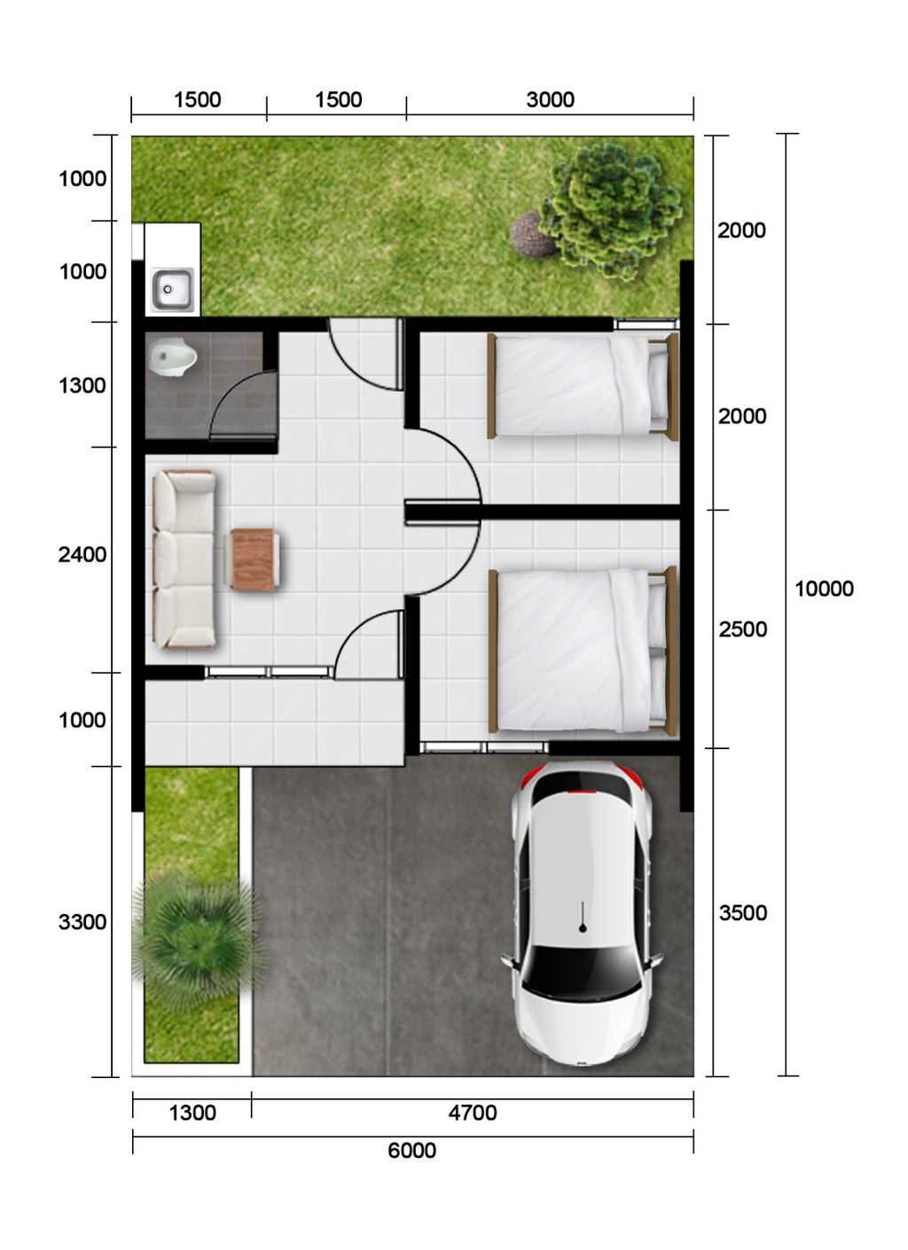 foto denah rumah tipe 27/60 perumahan Serasi Residence