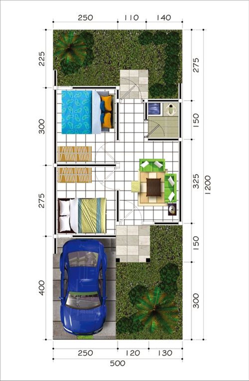 foto denah rumah tipe 27 perumahan Royal City Icon