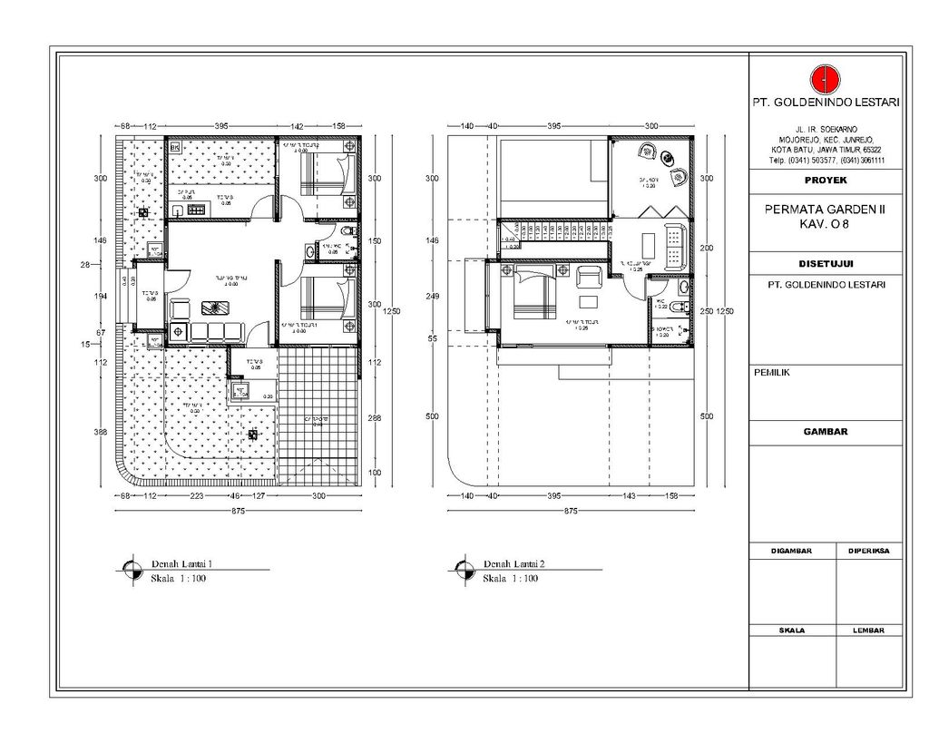 foto denah rumah tipe O-8 PGR 2 perumahan PERMATA REGENCY TAHAP 2