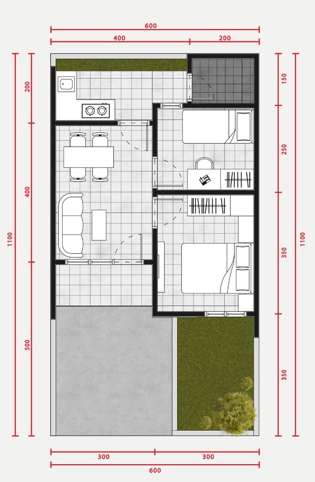 foto denah rumah tipe 36 perumahan SAFFA RESIDENCE TANJUNGJAYA