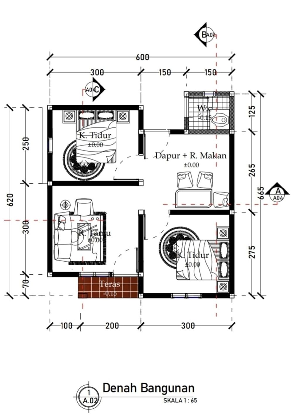 foto denah rumah tipe Cikha Land 2 Mamboro perumahan Cikha Land 2 Mamboro