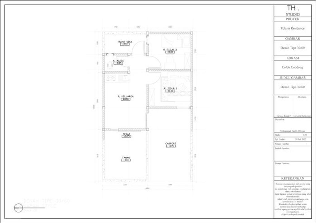 foto denah rumah tipe MINIMALIS JAPAN perumahan POLARIS RESIDENCE