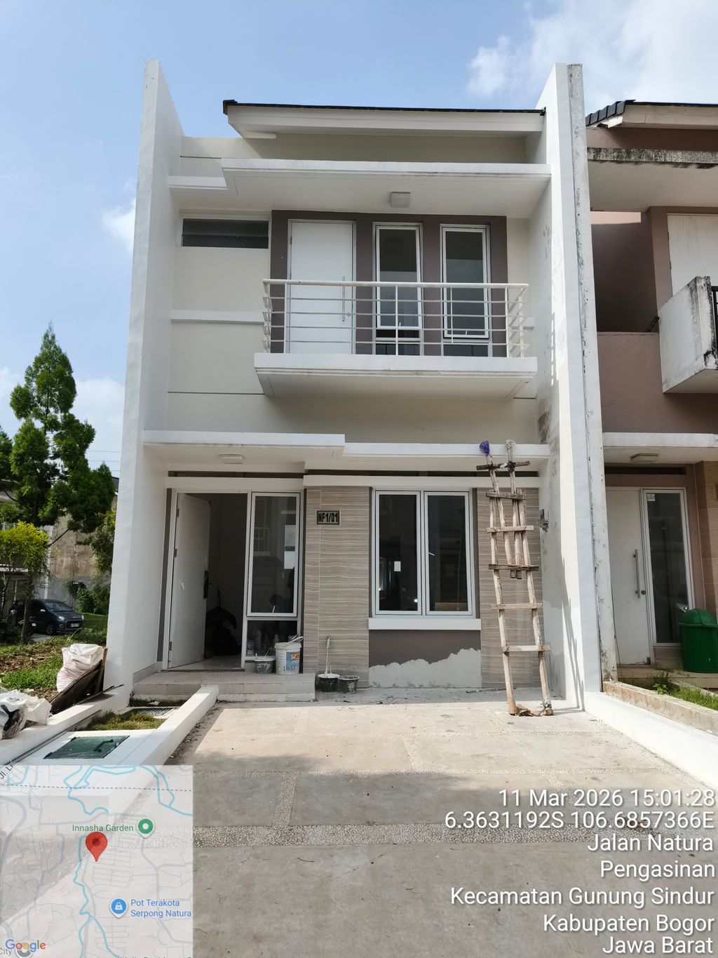 foto tampak rumah tipe NF1-0001 perumahan SERPONG NATURA CITY