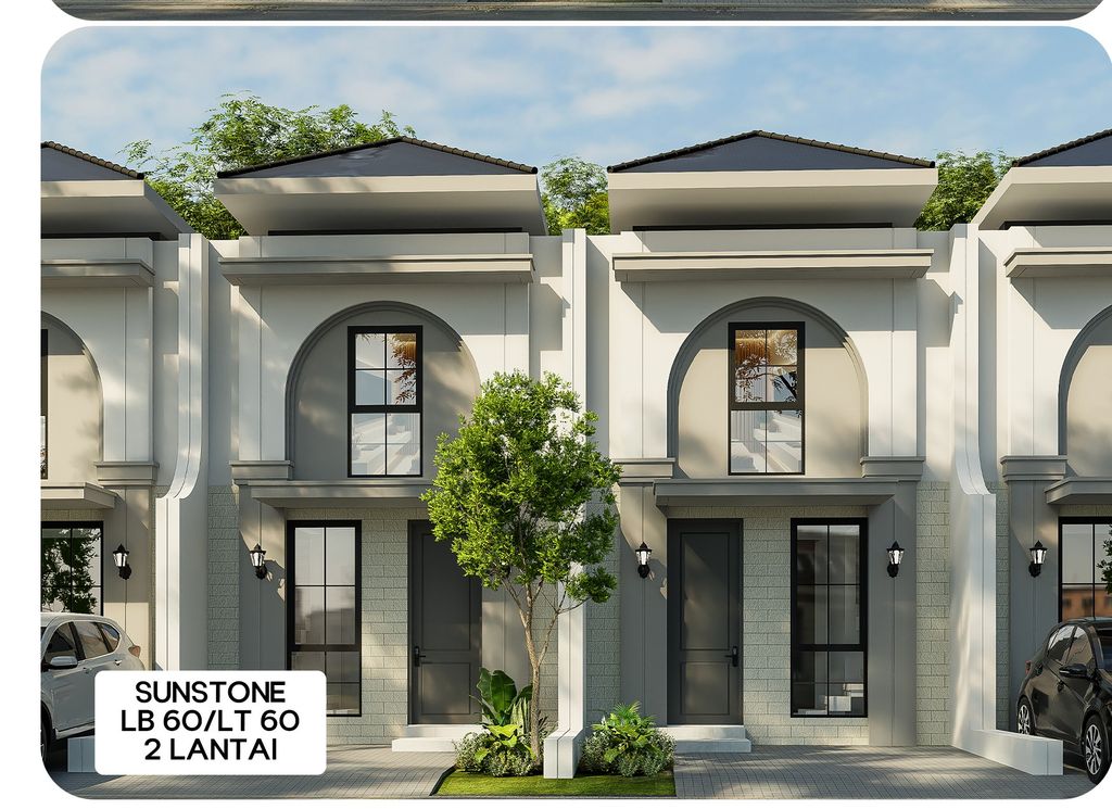 foto tampak rumah tipe SUNSTONE perumahan MANSION NINE
