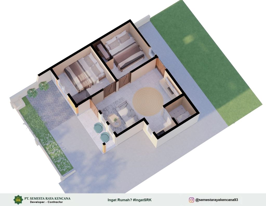 foto denah rumah tipe 36/104 perumahan BUMI KUBANG JAYA