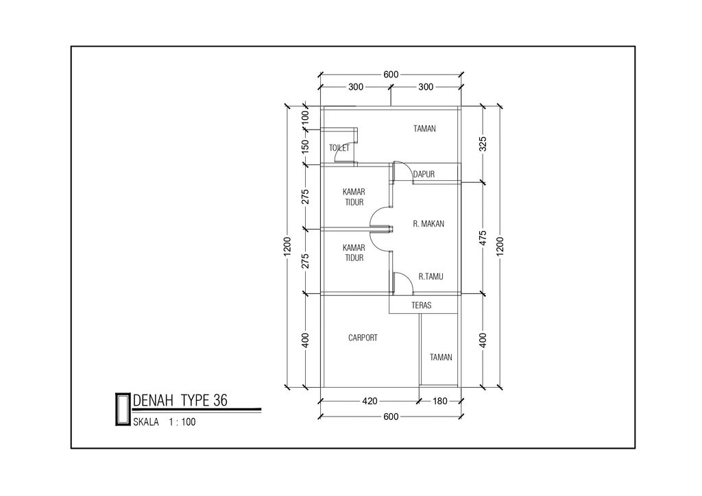 foto denah rumah tipe 36/72 perumahan AHSANA REGENCY