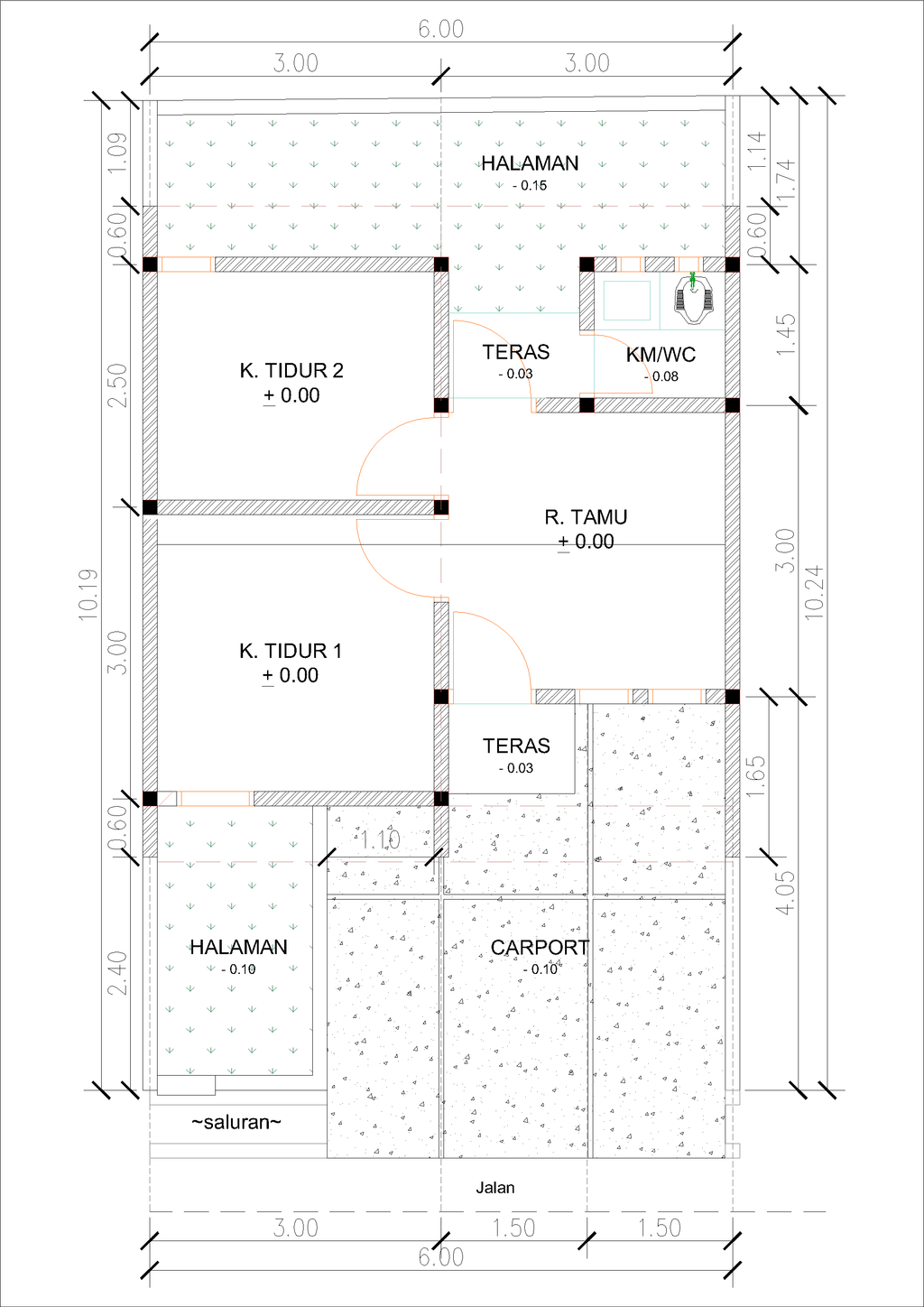 foto denah rumah tipe C06-9 (2026) perumahan Kepuren Residence (Kepuren)