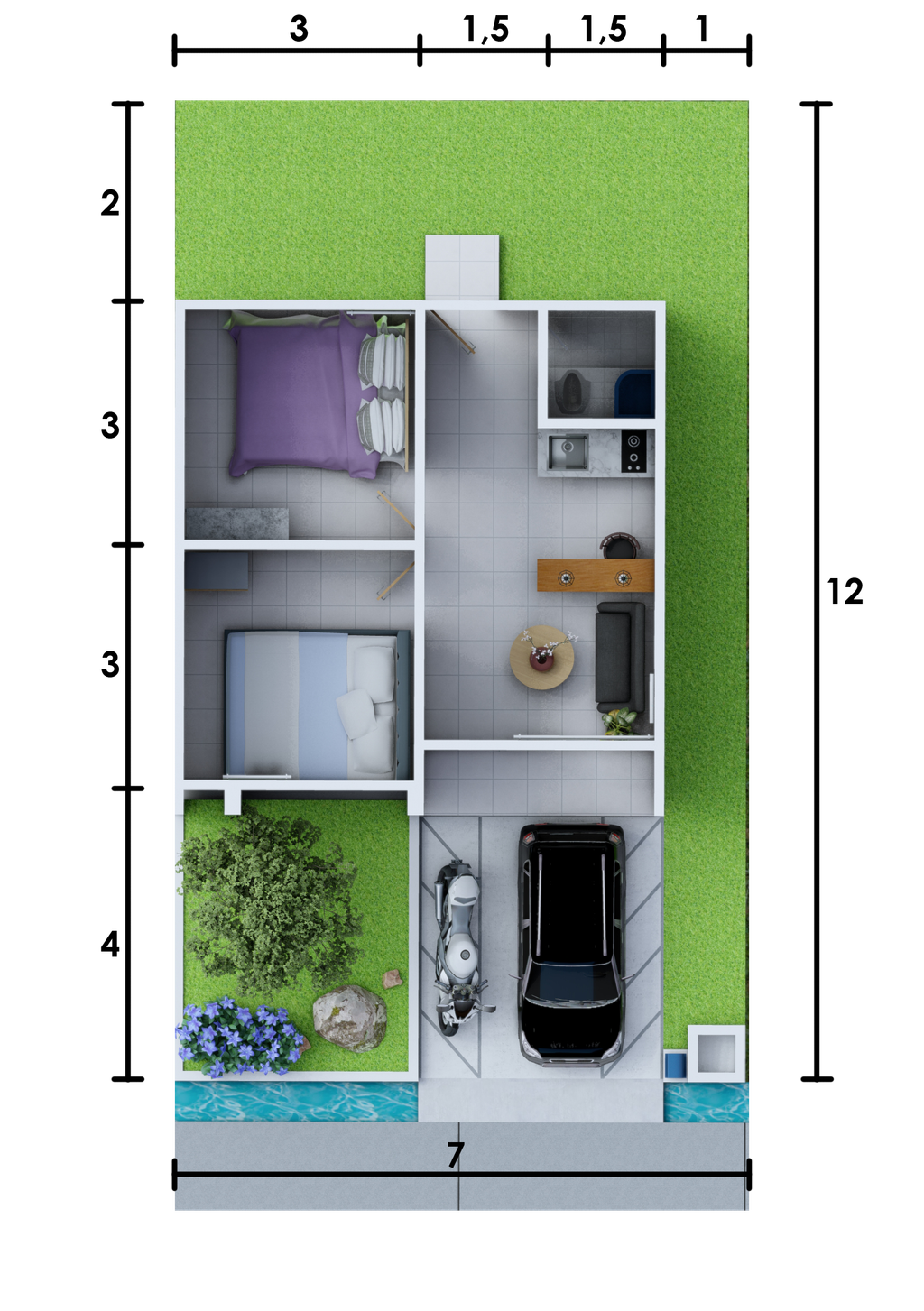 foto denah rumah tipe BLOK A perumahan SS PREMIUM 4 TALANG BETUTU