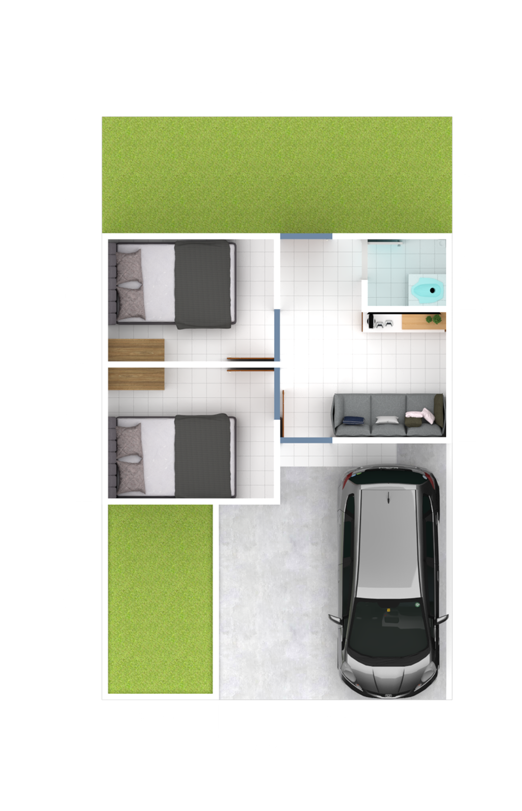 foto denah rumah tipe SUBSIDI PANDAWA ROYAL perumahan MBR PANDAWA ROYAL RESIDENCE