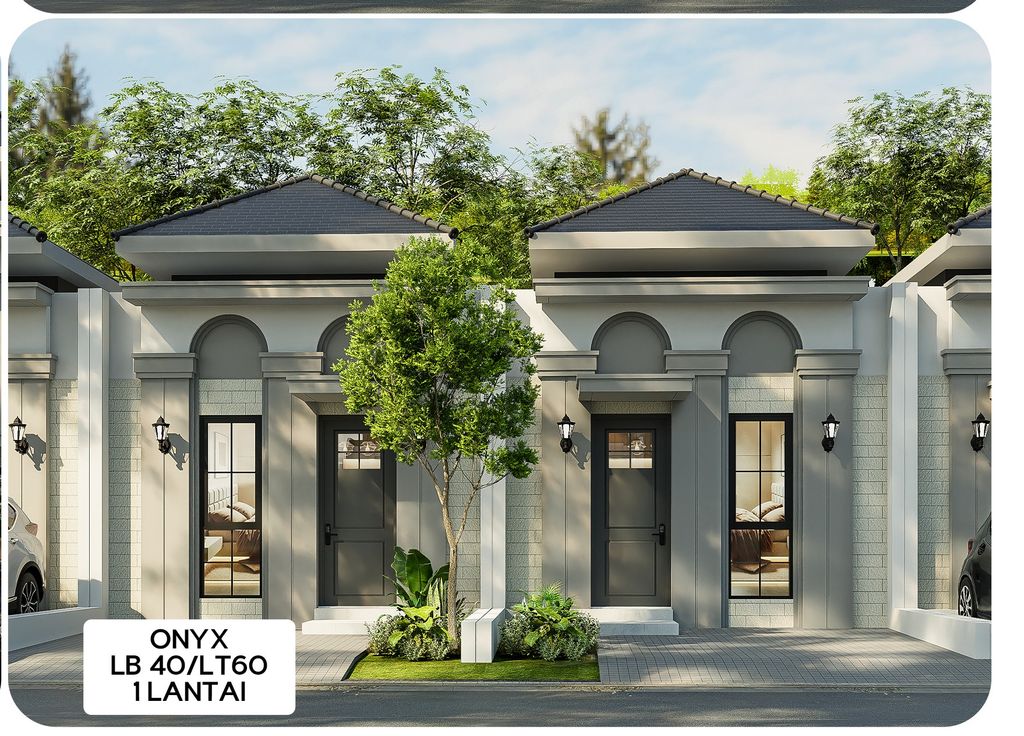 foto tampak rumah tipe ONYX perumahan MANSION NINE
