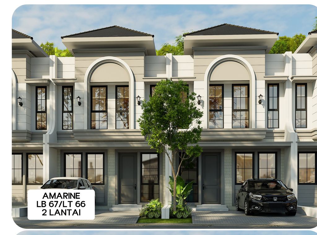 foto tampak rumah tipe AMARINE NH2 (HOOK) perumahan MANSION NINE