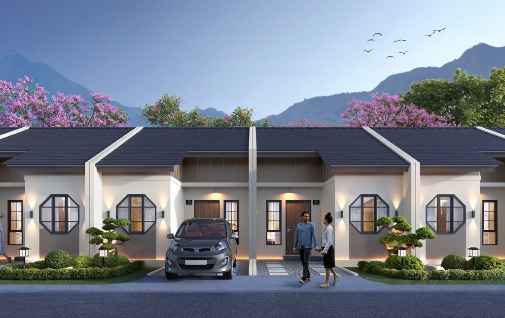 foto tampak rumah tipe HINOKI perumahan Podomoro Park Bandung (Hinoki dan Hanami)