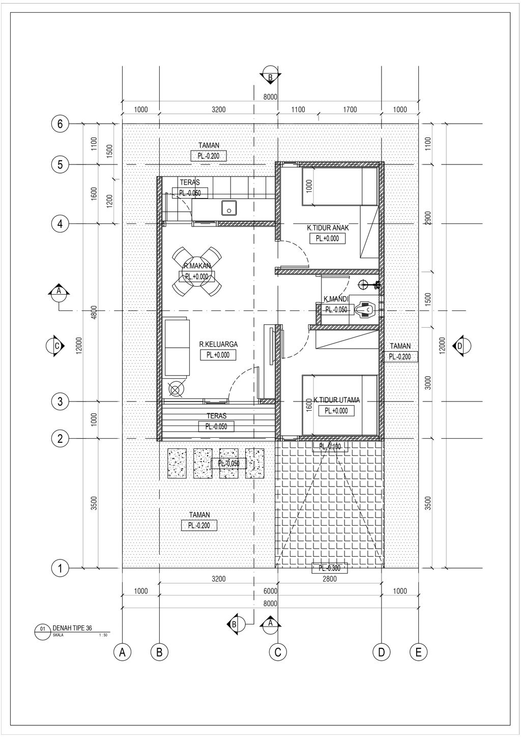 foto denah rumah tipe COUPLE 36/91 perumahan AYANA RESIDENCE