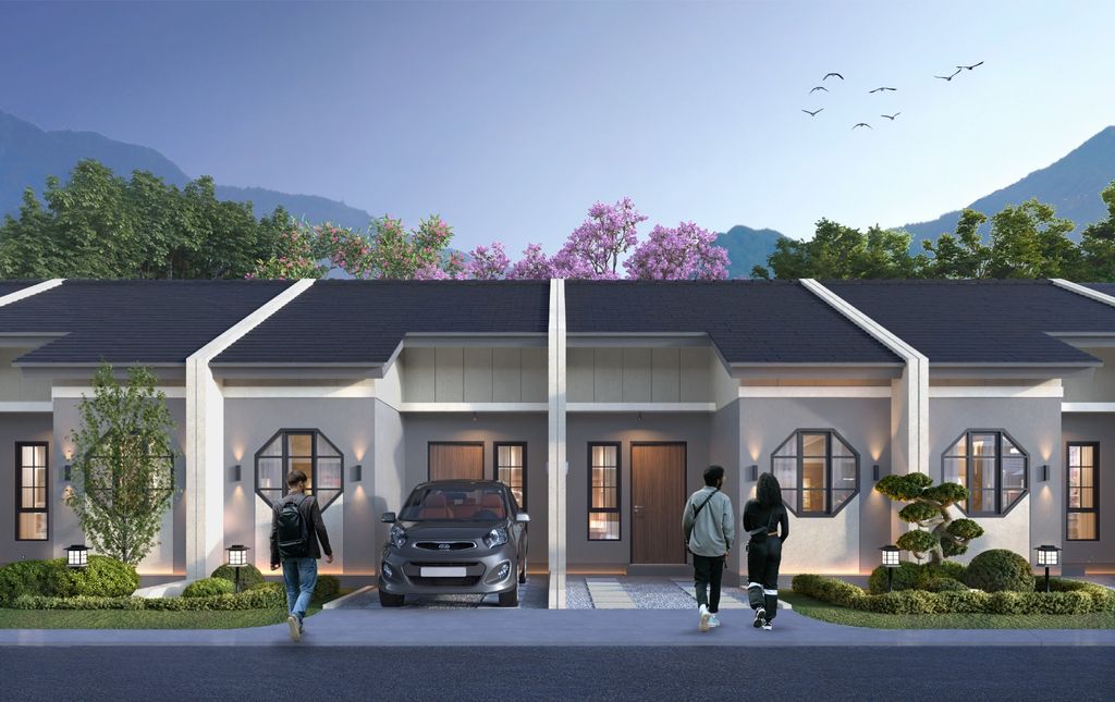 foto tampak rumah tipe HANAMI perumahan Podomoro Park Bandung (Hinoki dan Hanami)