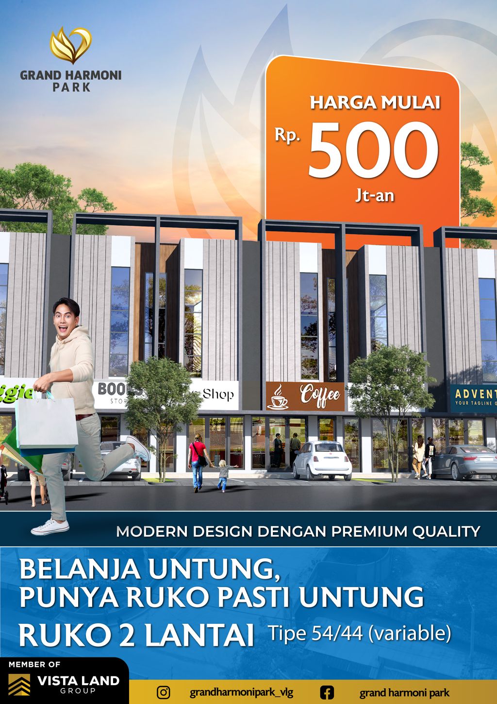 foto tampak rumah tipe RUKO 54/45 (452.884.000) perumahan GRAND HARMONI PARK RUKO