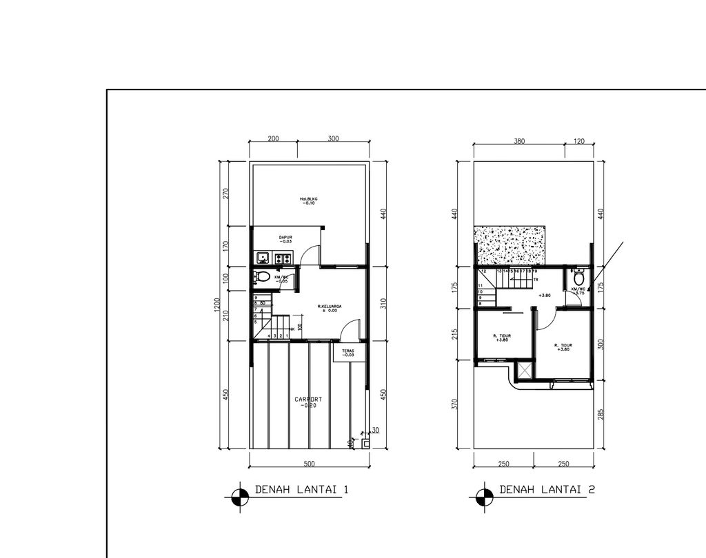 foto denah rumah tipe 38 (460) Compact 2 Kamar HC perumahan G-Land Ciwastra Park 2