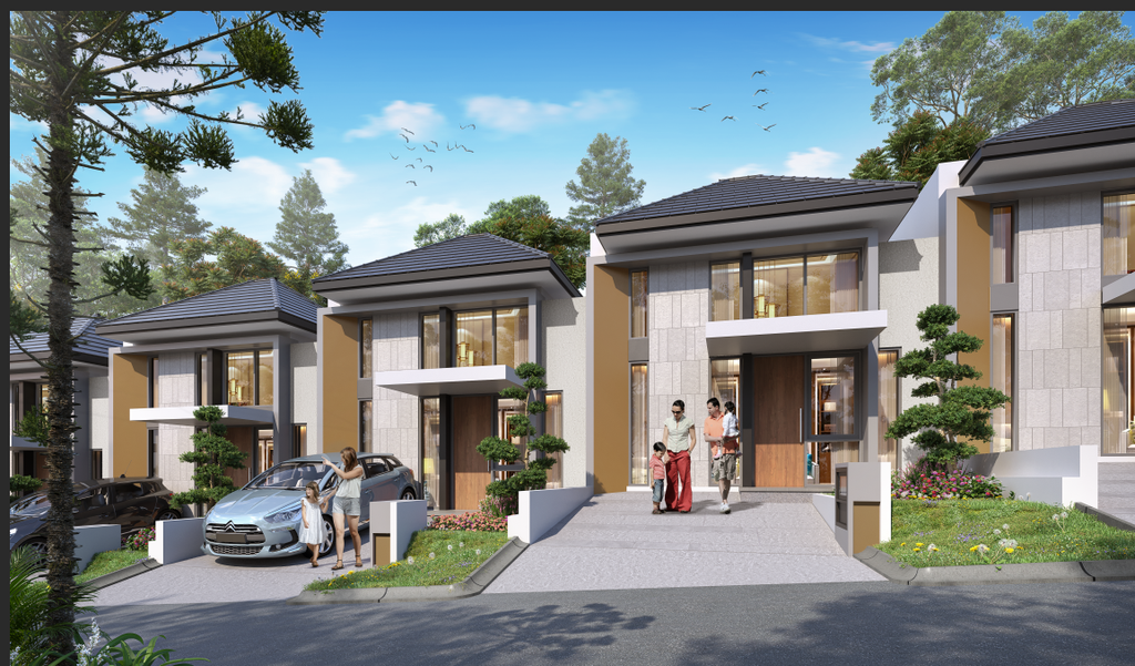 foto tampak rumah tipe AUBE STD - CHR perumahan PERUMAHAN CITRA CITY SENTUL KAWASAN REGULER 1