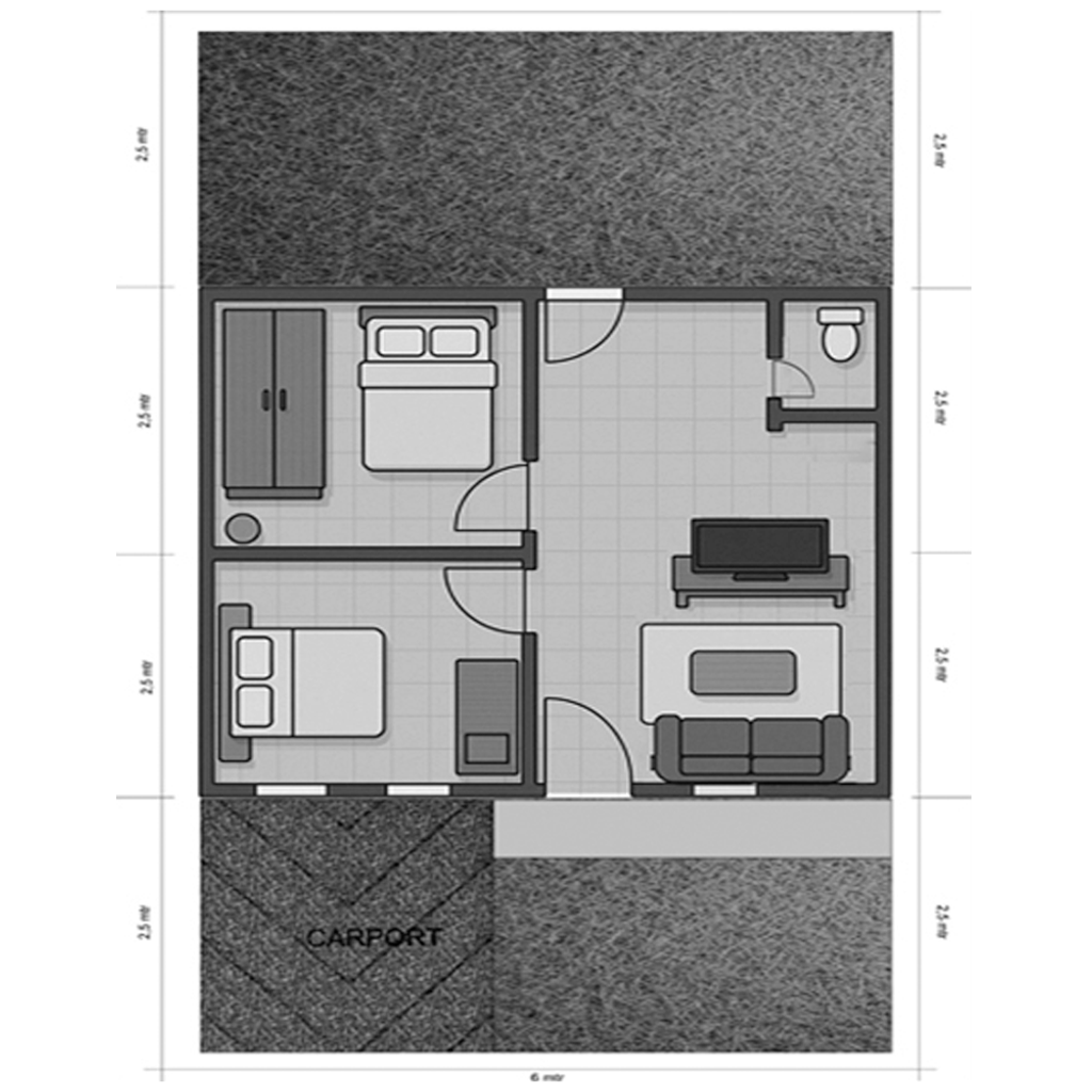 foto denah rumah tipe 30/60 perumahan GRAND DYLAN