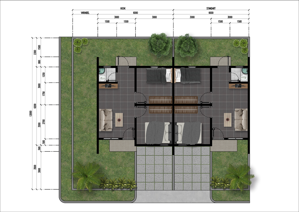 foto denah rumah tipe 36/72 perumahan ROLAMRO DWIMA GANDA