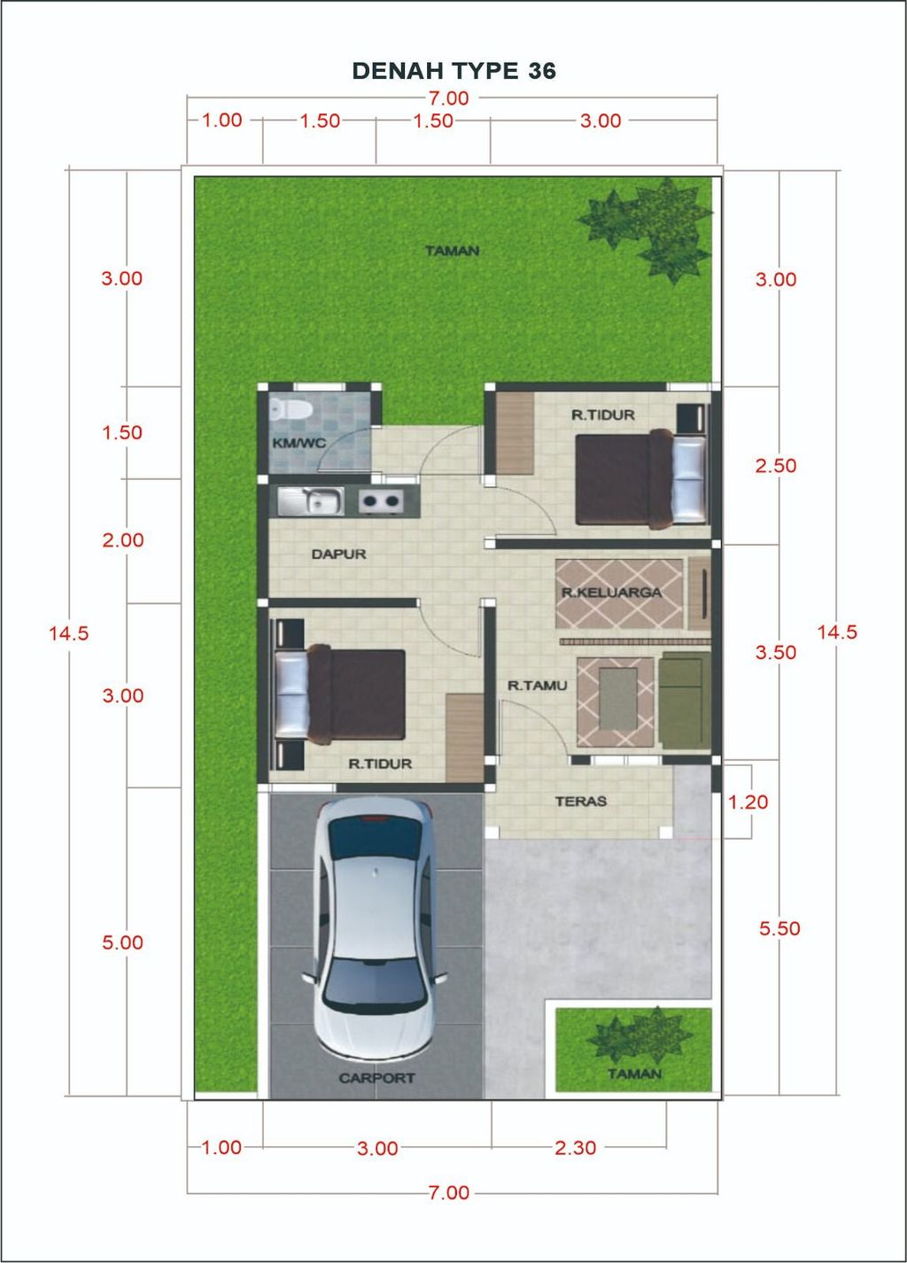 foto denah rumah tipe 36 perumahan TELAGA SARI RESIDENCE TAHAP II