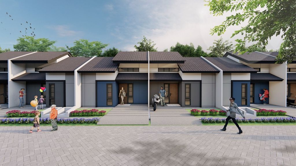 foto tampak rumah tipe TRILLIUM SUDUT perumahan PERMATA MUTIARA MAJA - CLUSTER BERYL