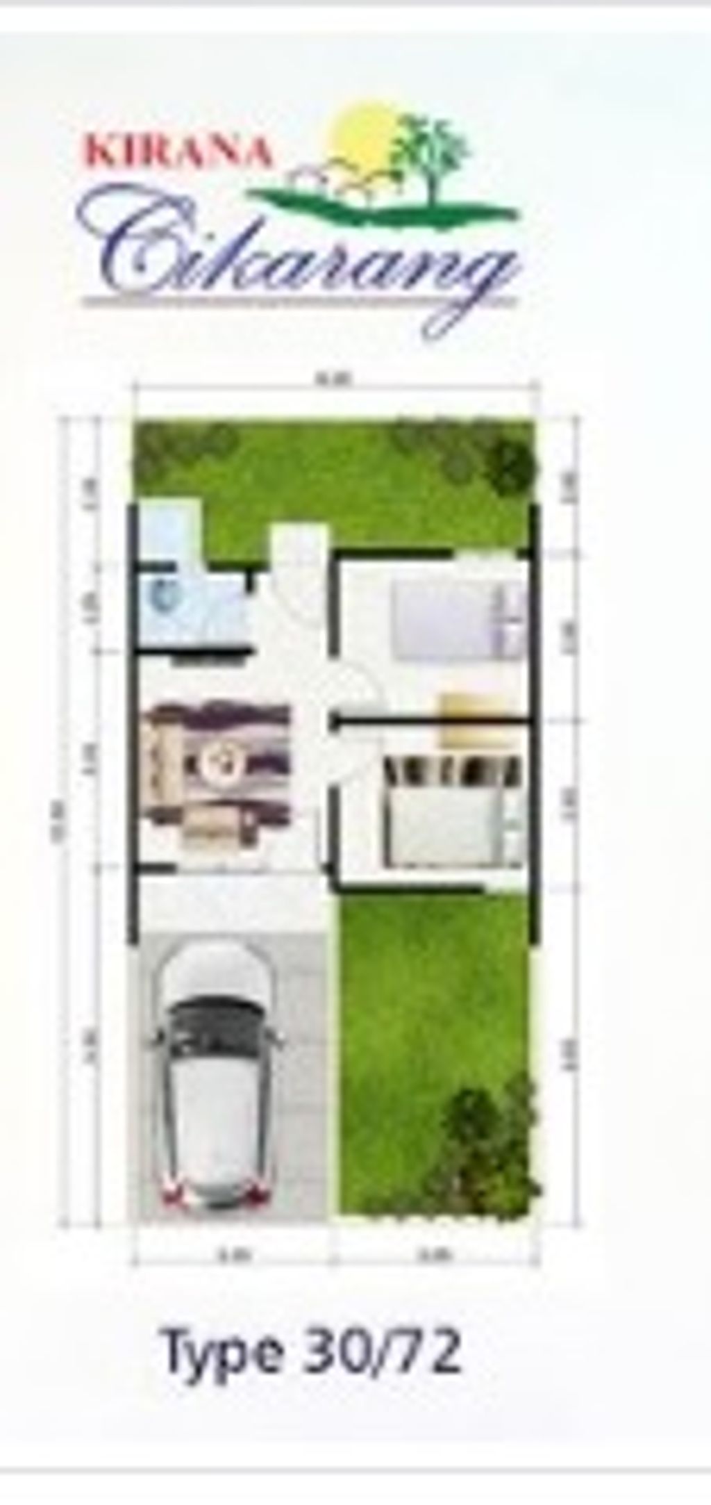 foto denah rumah tipe 30 / 96 perumahan Kirana Cikarang