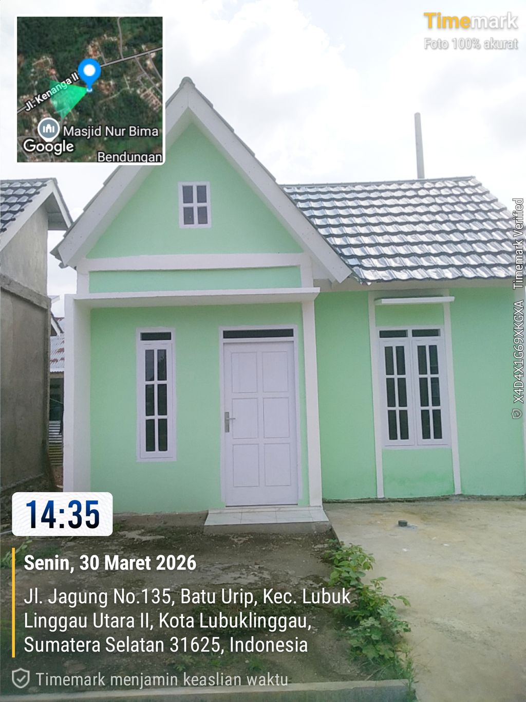 foto tampak rumah tipe 36 perumahan Merpati Residence