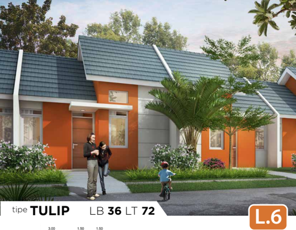 foto tampak rumah tipe TULIPS perumahan PARK HILL (CITRA MAJA RAYA JO)