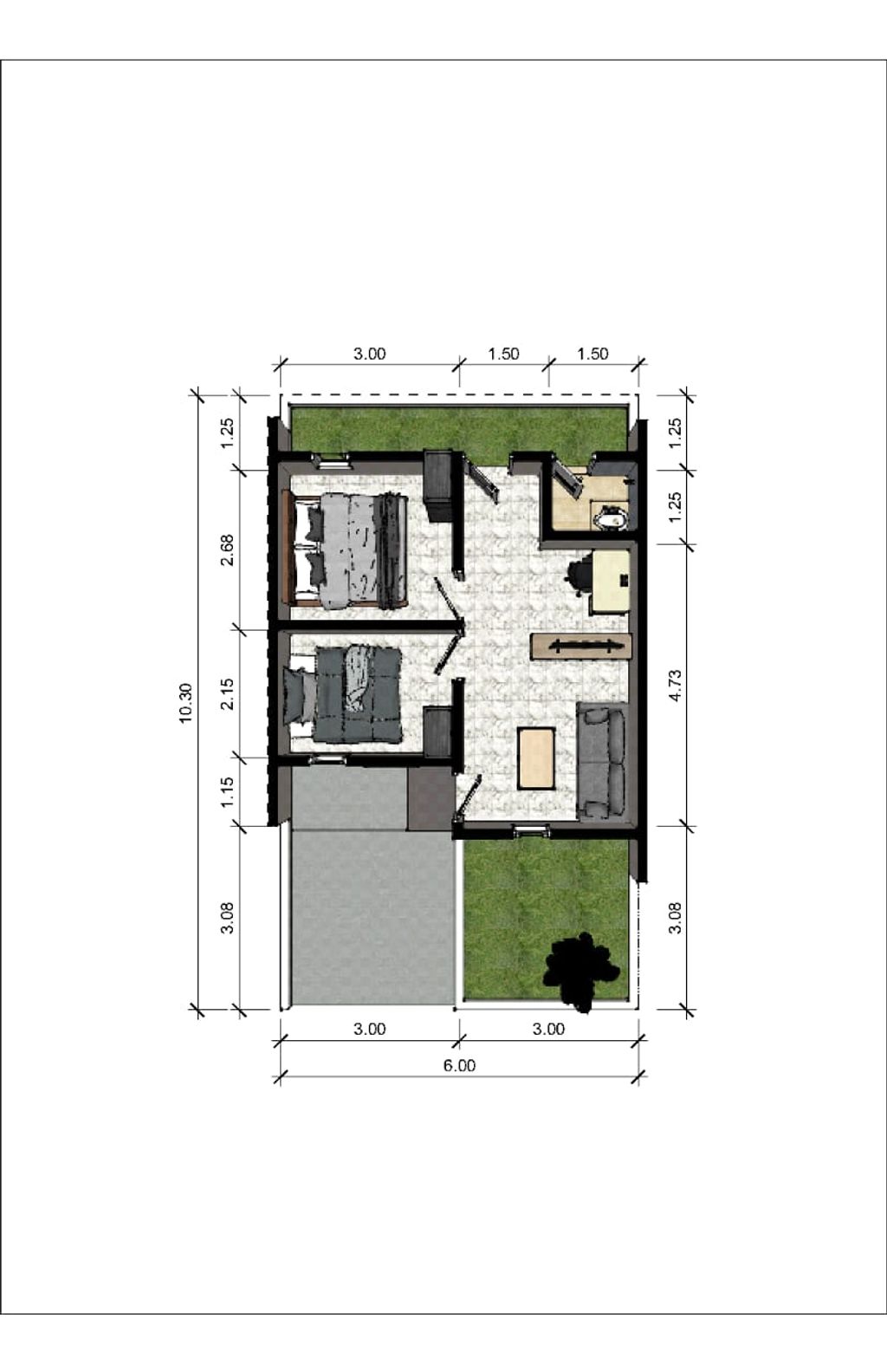 foto denah rumah tipe 33 perumahan Perumahan star regency