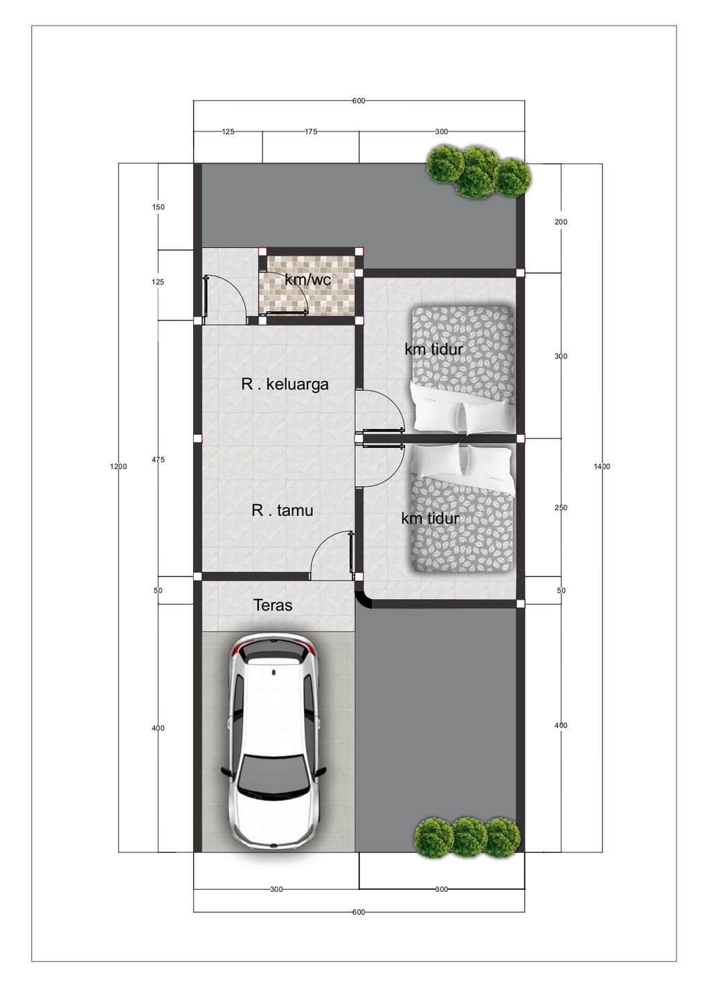 foto denah rumah tipe 36/78 perumahan Bina Residence Permai Gatot Subroto 2