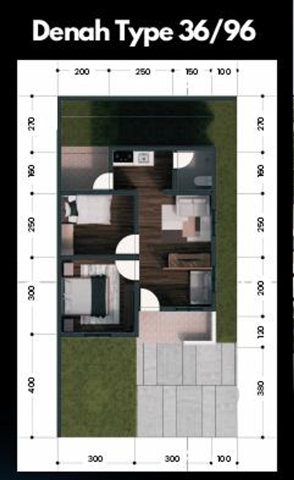 foto denah rumah tipe 36 perumahan KASTURI GEMPITA RESIDENCE