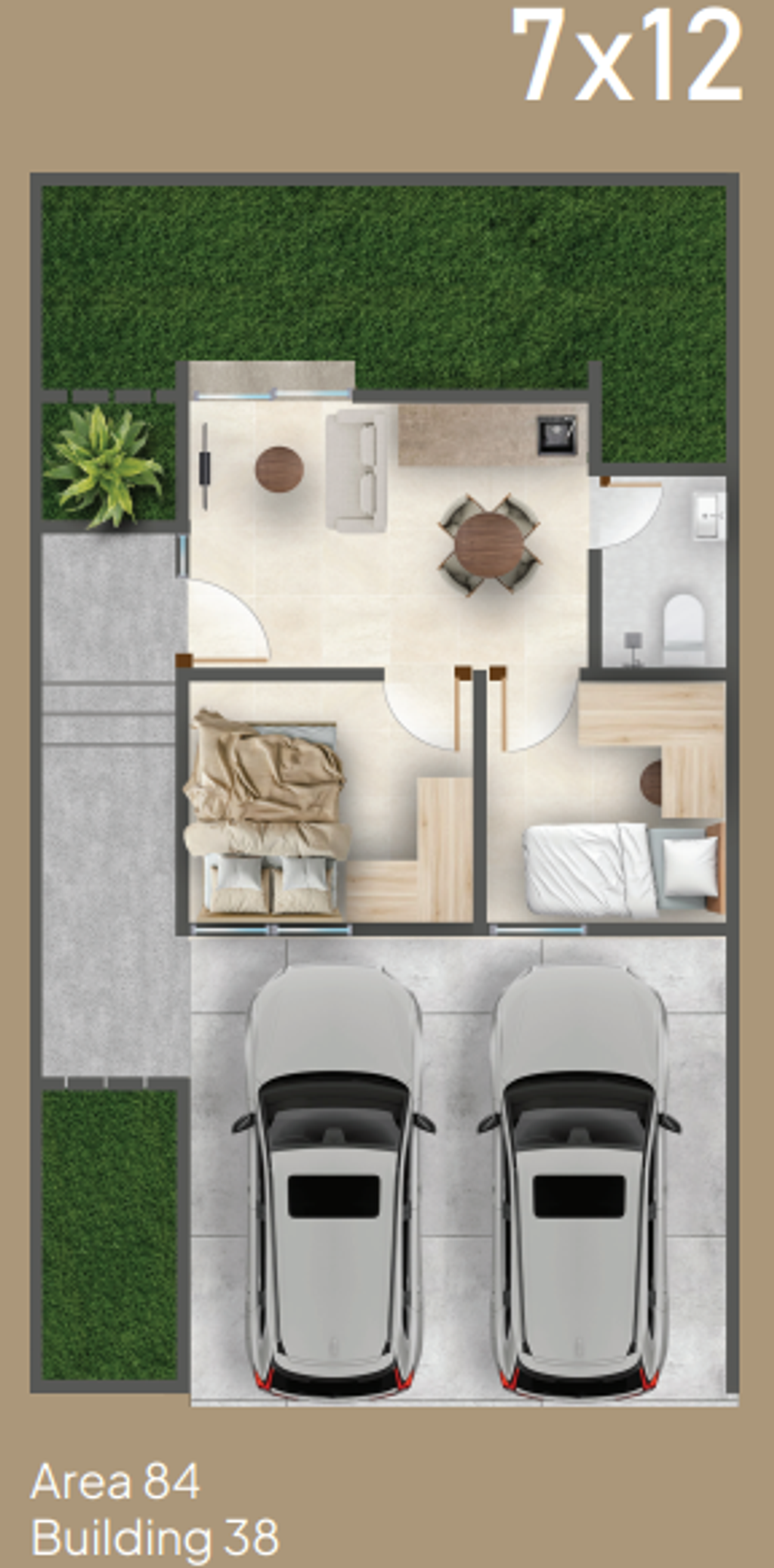 foto denah rumah tipe JASMINE 38/84 perumahan The Araya