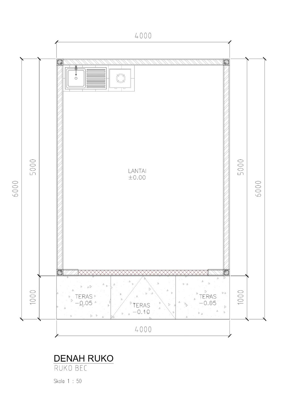 foto denah rumah tipe Ruko perumahan BUKIT ESMA CICALENGKA 2