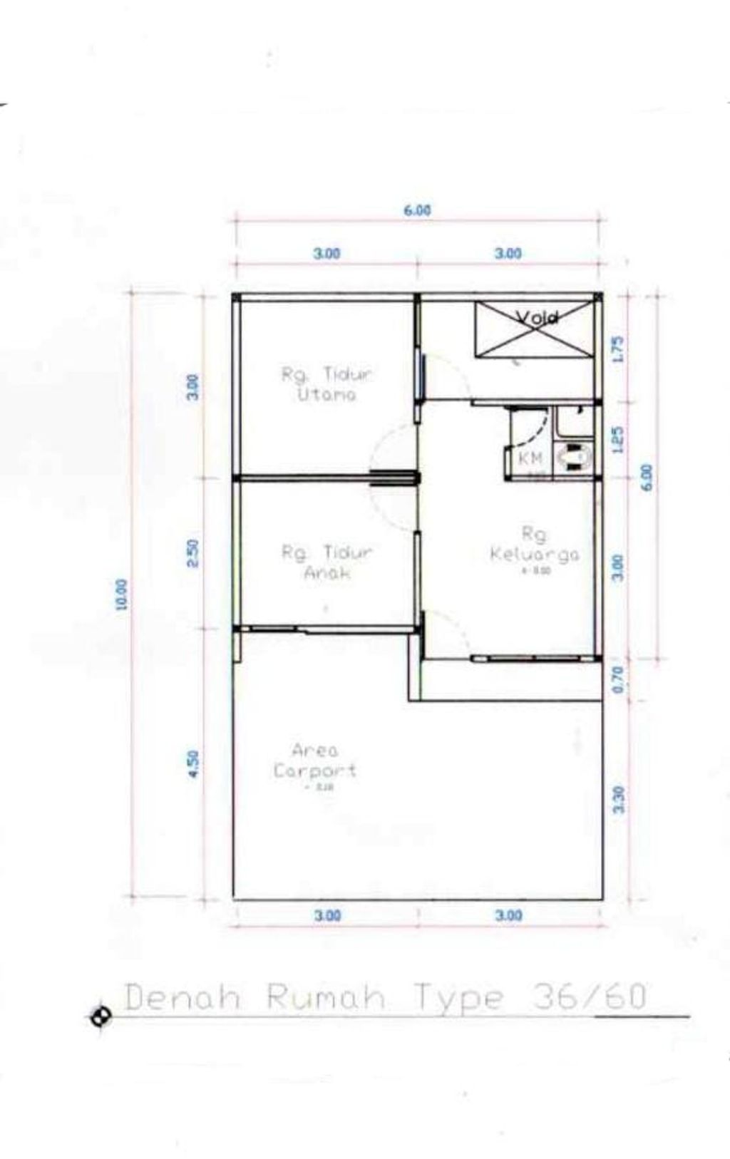foto denah rumah tipe 36/60 perumahan Padjadjaran Bamboo Residence 3