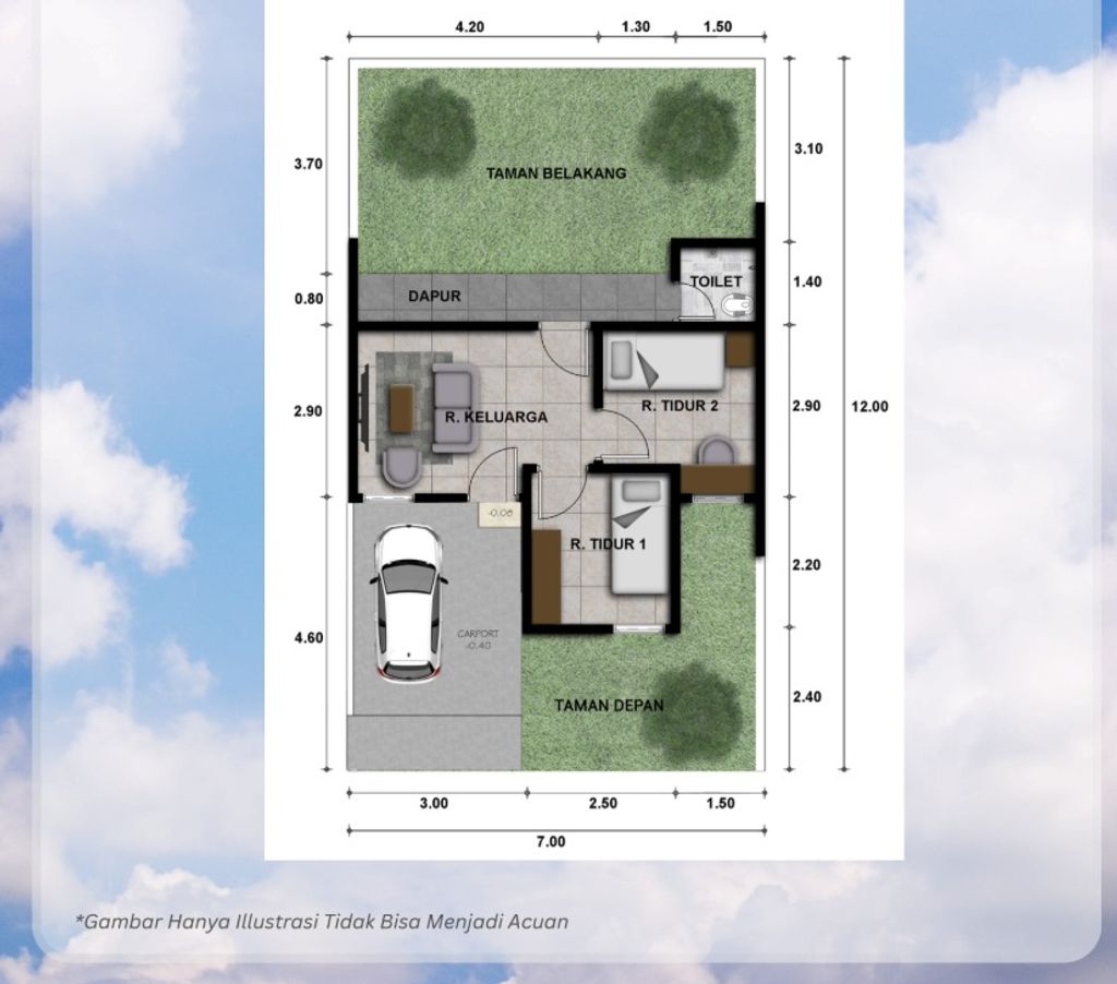 foto denah rumah tipe 39 perumahan GARDENIA RAYA 7