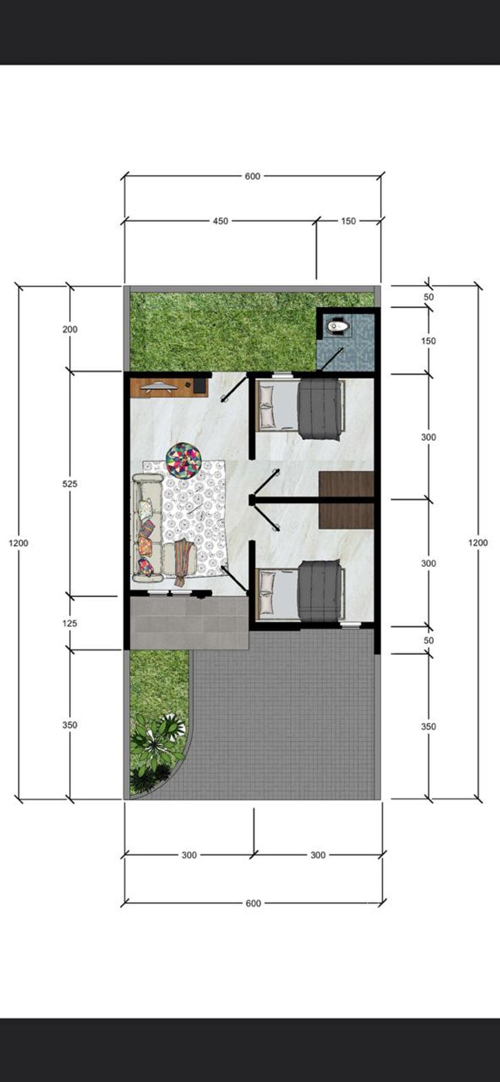 foto denah rumah tipe 36 perumahan AL JAILANI RESIDENCE