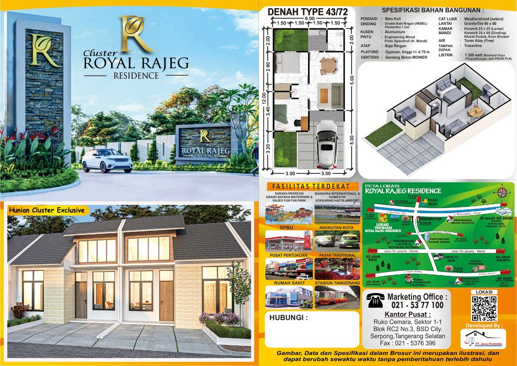 foto tampak rumah tipe RUMAH KOMERSIL 43/72 perumahan ROYAL RAJEG RESIDENCE