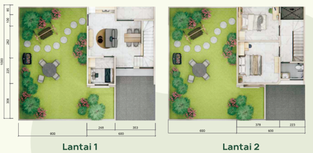 foto denah rumah tipe Aruna 2 perumahan PURI SAFANA