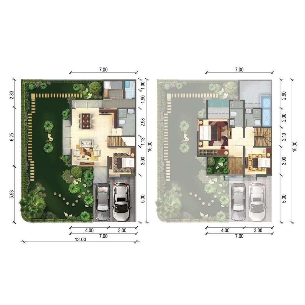 foto denah rumah tipe AMETHYST 110/180 perumahan Kawanua Emerald City Cluster Amethyst