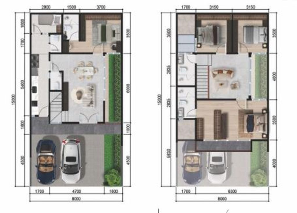 foto denah rumah tipe CHERRYWOOD perumahan CLUSTER DAMMARA GRAHA RAYA