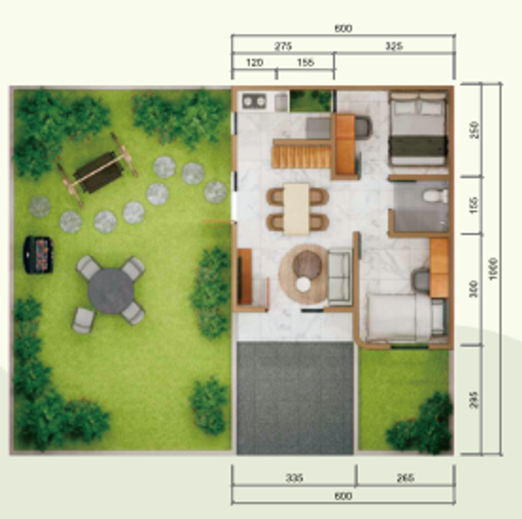 foto denah rumah tipe Adara 1 perumahan PURI SAFANA